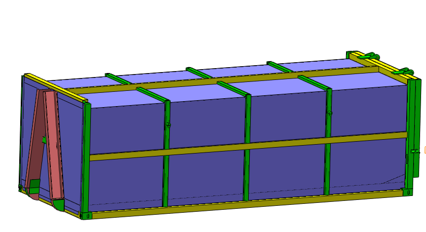Hooklift bin with doors